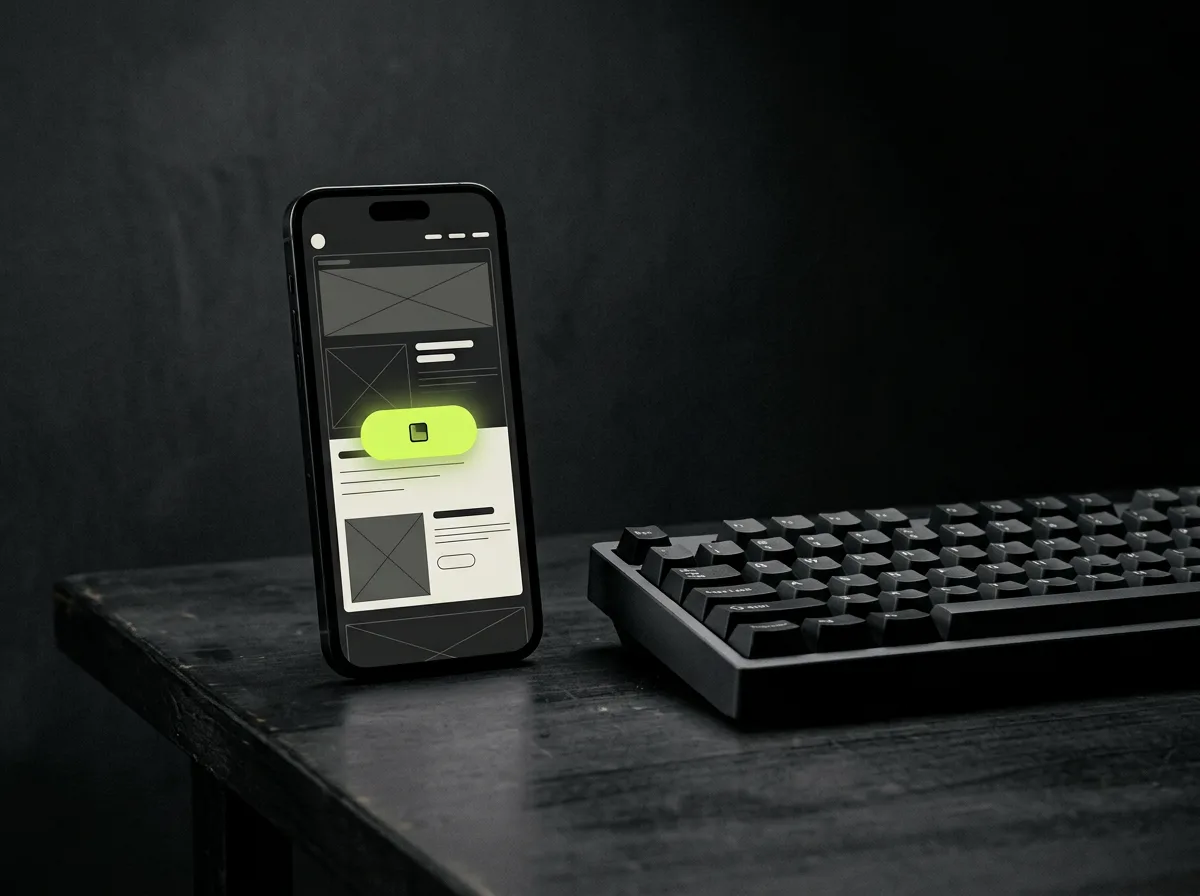 Celular ao lado de um teclado, com um site aberto na tela